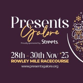 In just a month, the Rowley Mile Racecourse will once again transform into Presents Galore — the region’s biggest festive shopping event, proudly supported by Streets Accountants.
From 28–30 November, explore 120+ stalls offering gifts, food, drink, fashion, homeware, and more. Enjoy live music from local choirs, meet a visiting Panto Dame, and say hello to our Shetland ponies on Saturday.
New this year: Christmas trees with free local delivery from a local supplier. Plus, join our exclusive VIP Reception on Friday evening for bubbles, canapés, and an inspiring conversation between Julie Spence OBE CStJ QPM and BBC Cambridgeshire’s Chris Mann (limited tickets available).
All proceeds, including 100% of ticket sales, support Cambridge Children’s Hospital, Newmarket Charitable Foundation, and the National Horseracing Museum — making it shopping that truly gives back.
Opening times:
• Fri 28 Nov: 4–8pm
• Sat 29 Nov: 10am–5pm
• Sun 30 Nov: 10am–4pm
Free parking and ticket returns available all weekend.
Tickets can also be purchased from the National Horseracing Museum Gift Shop, Palace Street, Newmarket, CB8 8EP.